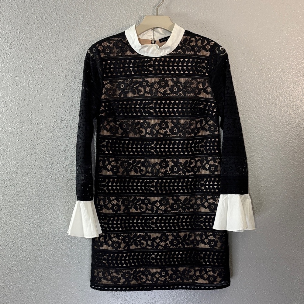 English Factory Black and White Lace Dress